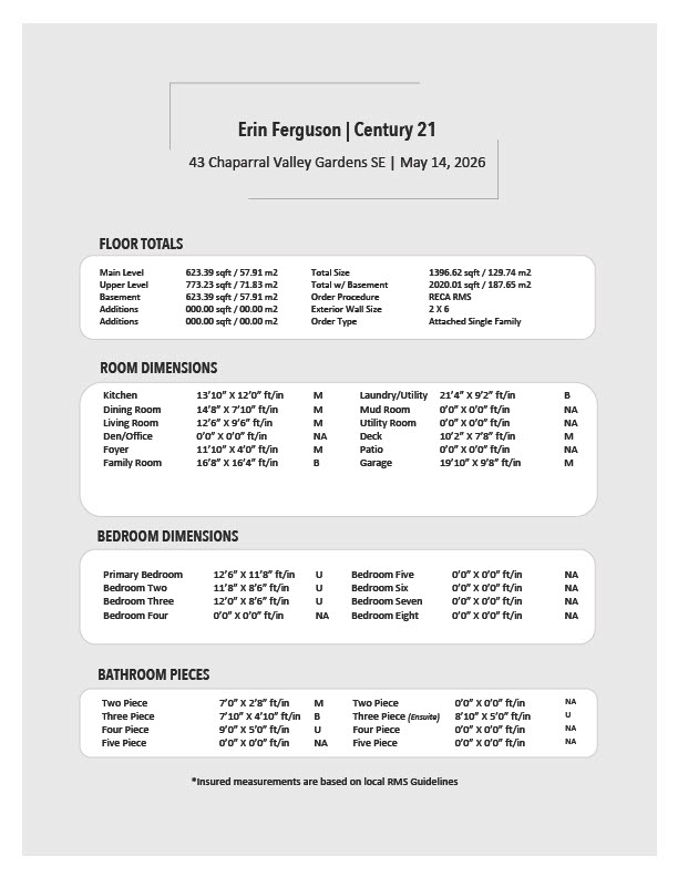 43 Chaparral Valley Gardens SE Measurement Report