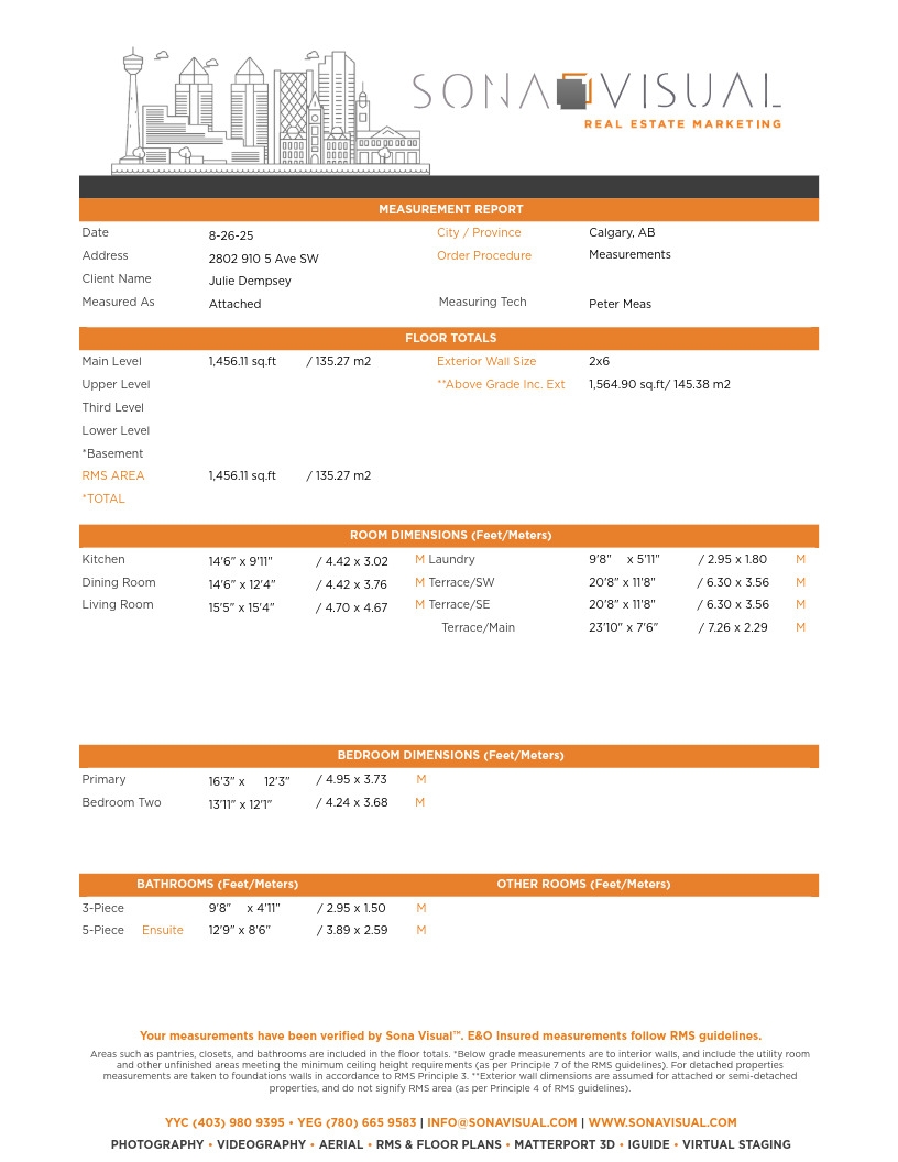 2802 910 5 Avenue SW Measurement Report
