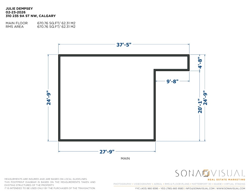 310 235 9a Street NW, Calgary, AB Foor print