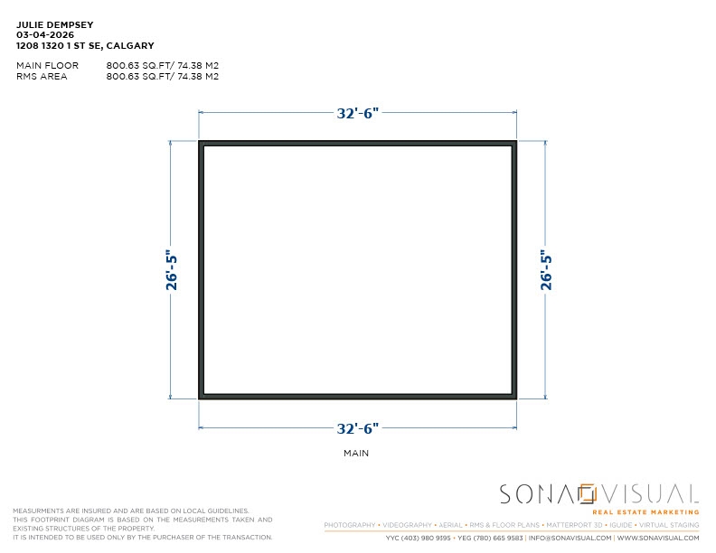 1208 1320 1st Street SE, Calgary, AB Foot Print