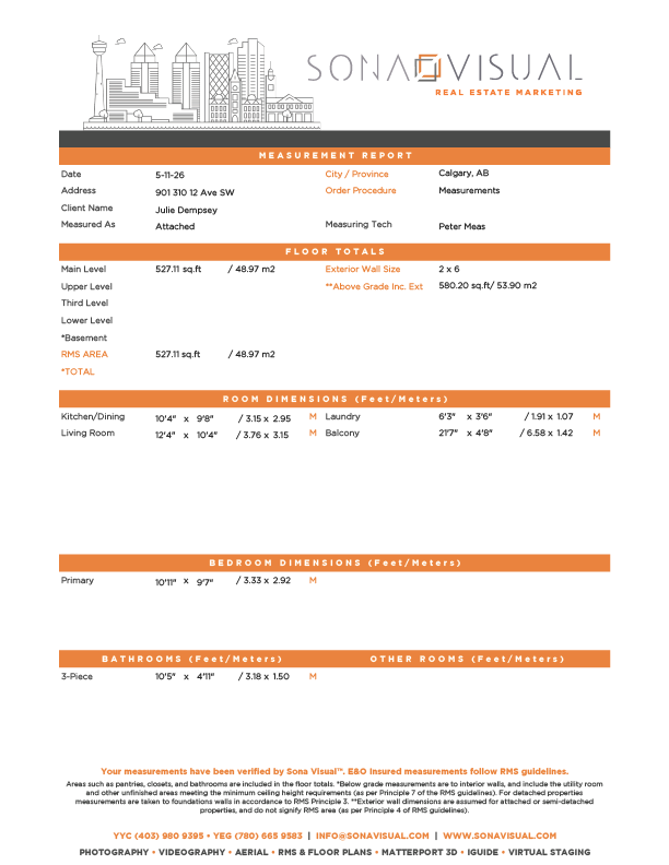 906 310 12 Avenue Measurement Report