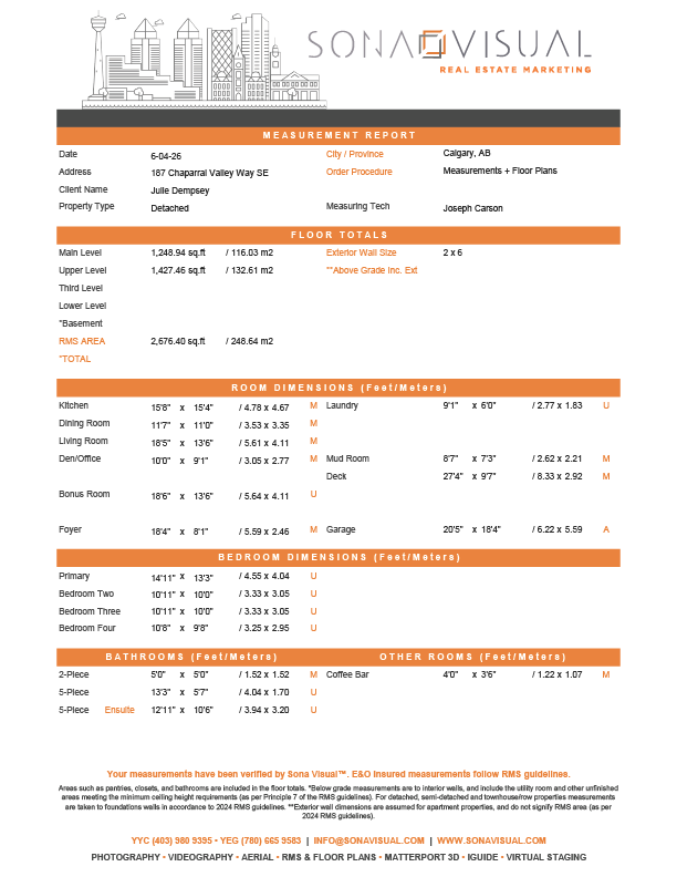 187 Chaparral Valley Way SE Measurement Report