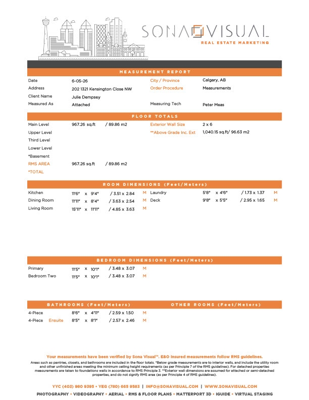 202 1321 Kensington Close NW - Measurement Report