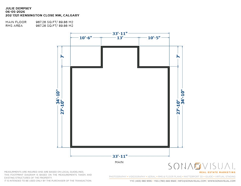 202 1321 Kensington Close NW - Foot Print