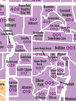 Calgary Inner City Map